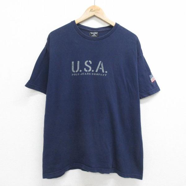 XL/古着 ラルフローレン ポロジーンズ 半袖 ブランド ビンテージ Tシャツ メンズ 90s US...