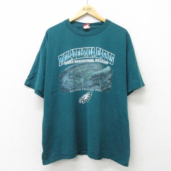 XL/古着 半袖 ビンテージ Tシャツ メンズ 00s NFL フィラデルフィアイーグルス 大きいサ...