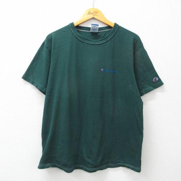 XL/古着 チャンピオン Champion 半袖 ビンテージ Tシャツ メンズ 90s ワンポイント...