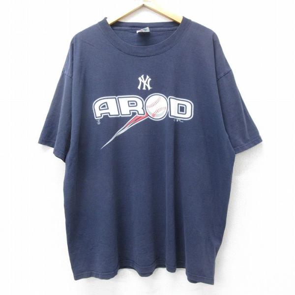 XL/古着 マジェスティック 半袖 ビンテージ Tシャツ メンズ 00s MLB ニューヨークヤンキ...