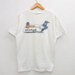 L/古着 スクリーンスターズ 半袖 ビンテージ Tシャツ メンズ 90s 飛行機 プライベートジェッ...