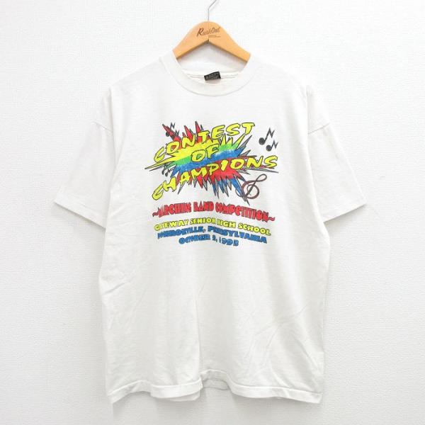 XL/古着 フルーツオブザルーム 半袖 ビンテージ Tシャツ メンズ 90s コンテスト マーチング...