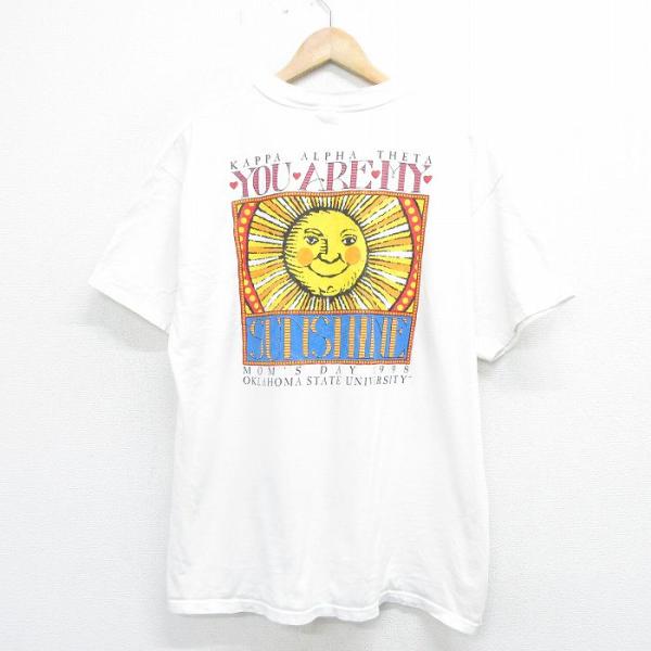 XL/古着 ヘインズ 半袖 ビンテージ Tシャツ メンズ 90s 太陽 オクラホマ 大学 コットン ...