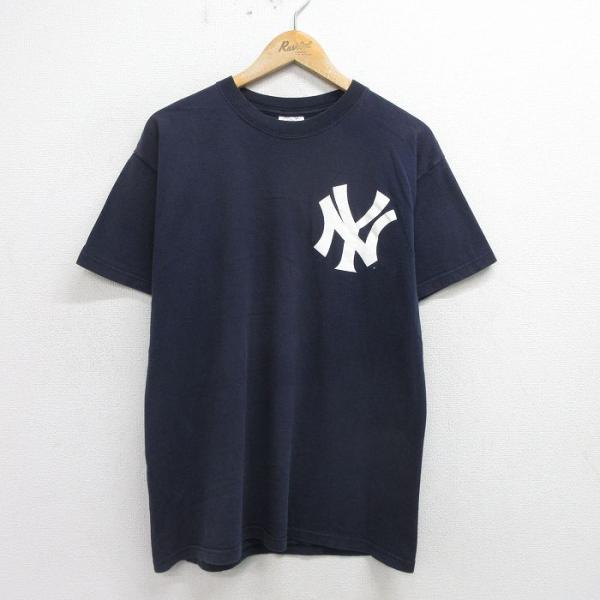 L/古着 マジェスティック 半袖 ビンテージ Tシャツ メンズ 00s MLB ニューヨークヤンキー...