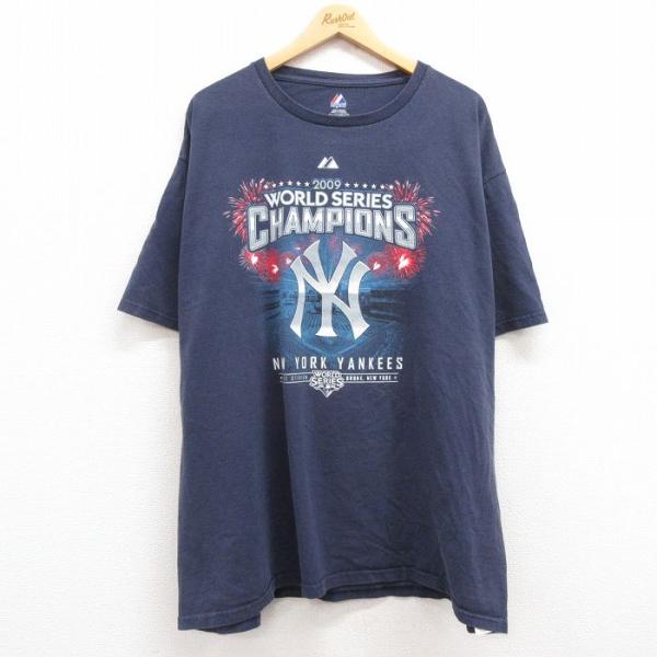 XL/古着 マジェスティック 半袖 ビンテージ Tシャツ メンズ 00s MLB ニューヨークヤンキ...