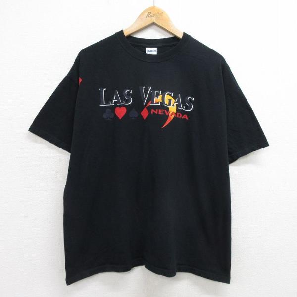 XL/古着 半袖 ビンテージ Tシャツ メンズ 00s ラスベガス トランプ 大きいサイズ コットン...