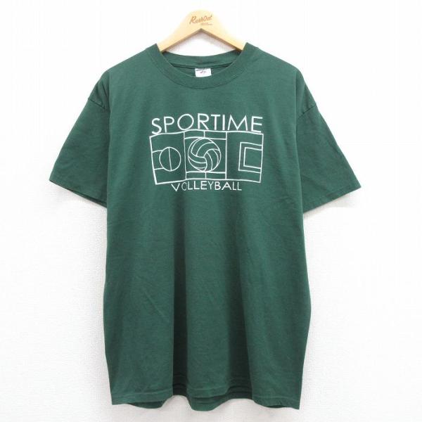 XL/古着 ジャージーズ 半袖 ビンテージ Tシャツ メンズ 00s バレーボール クルーネック 緑...