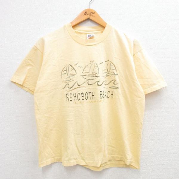 L/古着 半袖 ビンテージ Tシャツ メンズ 90s ヨット リホーボスビーチ コットン クルーネッ...