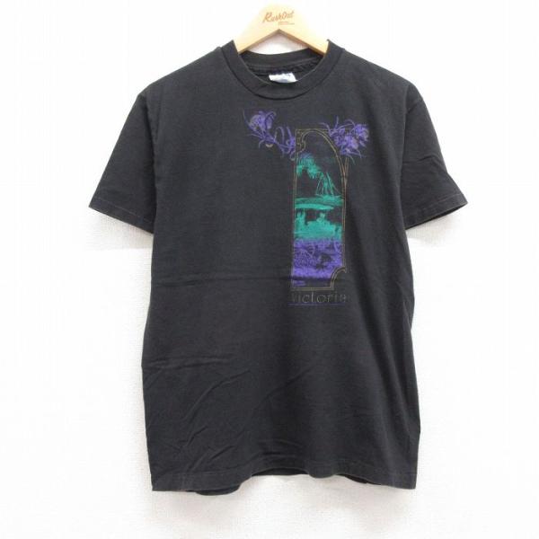 L/古着 ヘインズ 半袖 ビンテージ Tシャツ メンズ 90s ビクトリア ヨット コットン クルー...