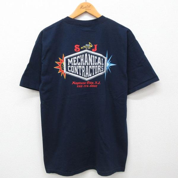 L/古着 半袖 ビンテージ Tシャツ メンズ 00s MECHANICAL 重機 コットン クルーネ...