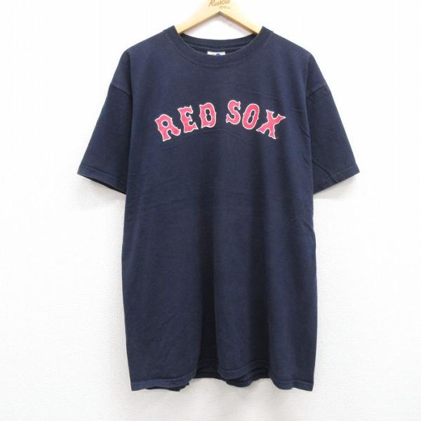 XL/古着 マジェスティック 半袖 ビンテージ Tシャツ メンズ 00s MLB ボストンレッドソッ...