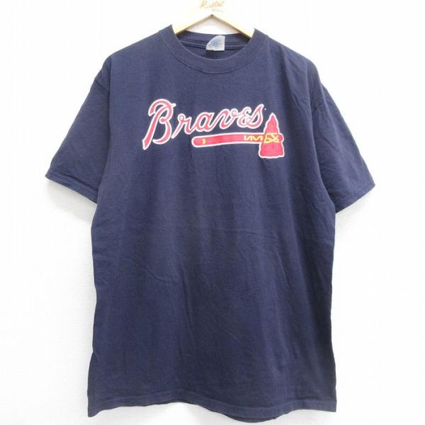 XL/古着 マジェスティック 半袖 ビンテージ Tシャツ メンズ 00s MLB アトランタブレーブ...