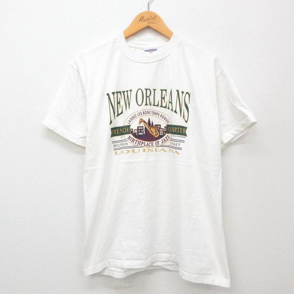 L/古着 ジャージーズ 半袖 ビンテージ Tシャツ メンズ 90s ニューオーリンズ サックス コッ...