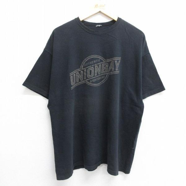 【50%OFF】XL/古着 ユニオンベイ 半袖 ビンテージ Tシャツ メンズ 90s ビッグロゴ 大...