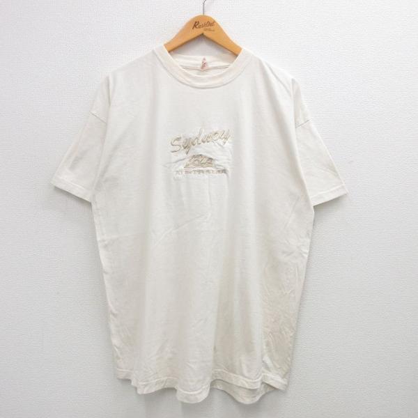 XL/古着 半袖 ビンテージ Tシャツ メンズ 90s シドニー オーストラリア 刺繍 コットン ク...