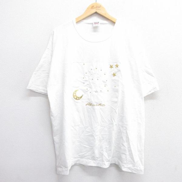 【50%OFF】XL/古着 半袖 ビンテージ Tシャツ メンズ 90s 太陽 刺繍 スタッズ 大きい...