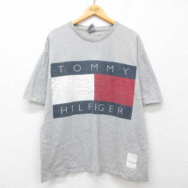 XL/古着 トミーヒルフィガー 半袖 ビンテージ ブランド Tシャツ メンズ 90s ビッグロゴ 大...