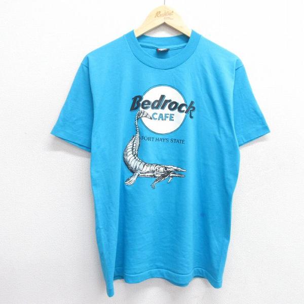 L/古着 スクリーンスターズ 半袖 ビンテージ Tシャツ メンズ 80s 恐竜 Bedrock CA...