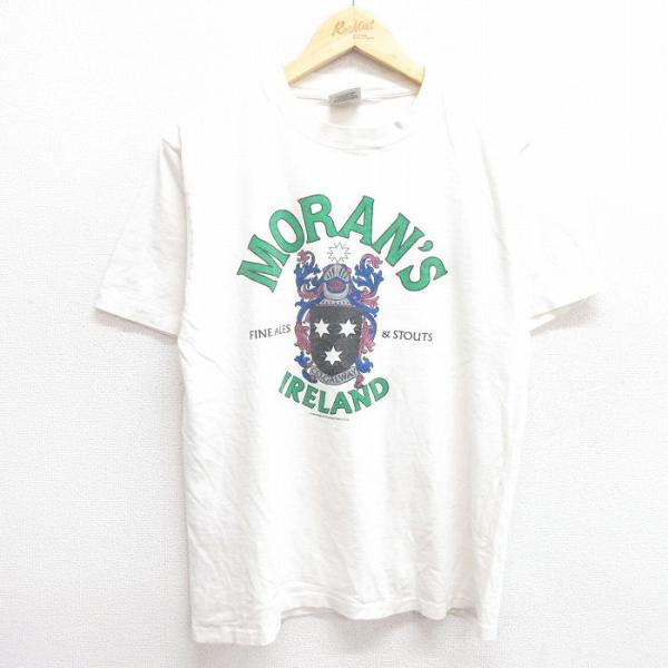 L/古着 オニータ ONEITA 半袖 ビンテージ Tシャツ メンズ 80s MORANS アイルラ...