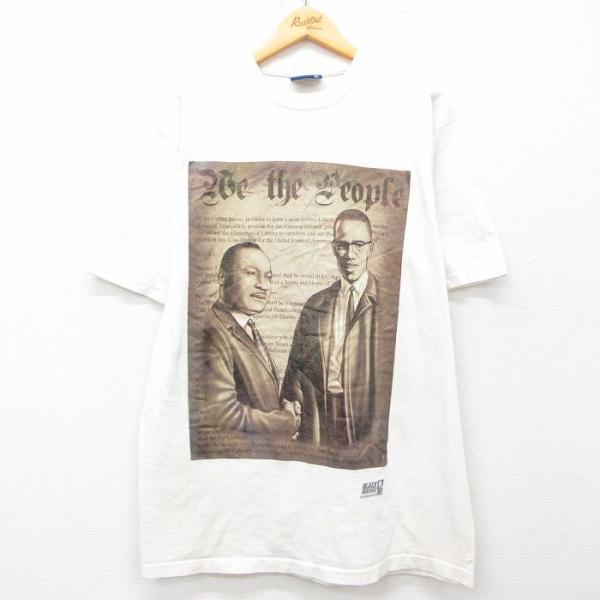 XL/古着 半袖 ビンテージ Tシャツ メンズ 00s キング牧師 マルコムX ロング丈 コットン ...
