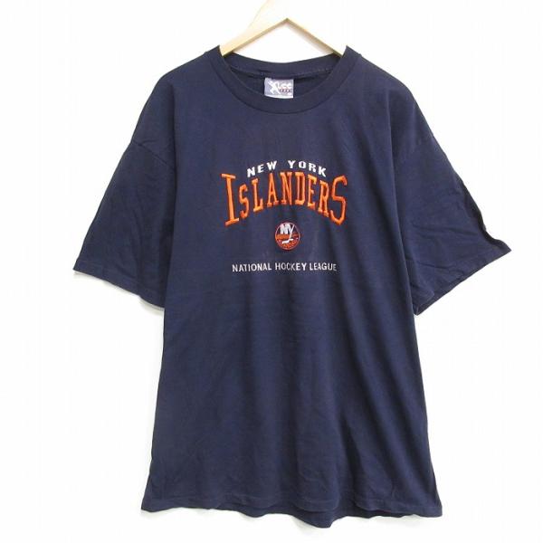 XL/古着 リー Lee 半袖 ビンテージ Tシャツ メンズ 90s NHL ニューヨークアイランダ...