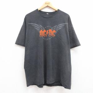 XL/古着 半袖 ビンテージ ロック バンド Tシャツ メンズ 00s AC/DC 大きいサイズ クルーネック 黒 ブラック 24may15 中古