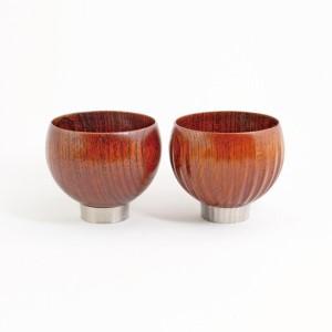ふるさと納税 手作り 漆器 × 金属 sukuf clear brown ペア 湯呑 ぐいのみ 小鉢...
