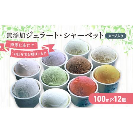 ふるさと納税 無添加 ジェラート・シャーベット詰合せ 100ml×12個 スイーツ アイスクリーム ...