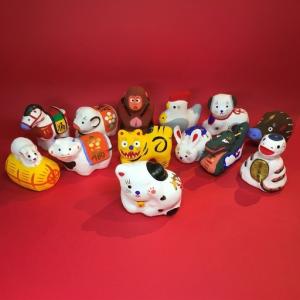 ふるさと納税 【伝統工芸品】ミニチュアサイズ 干支 12干支セット［大］13体 人形 民芸品 伝統技術 キャラクター ミニチュアサイズ干支 福島県郡山市
