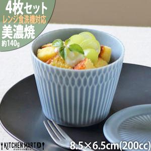 ふるさと納税 【美濃焼】 さざなみ 8.5猪口カップ ブルーグレー 4個セット 瑞浪市 / JS企画...