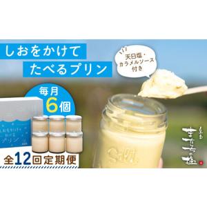 ふるさと納税 【全12回定期便】しおが主役 しおをかけてたべる プリン 花塩 プレーン 6個 セット 糸島市 / またいちの塩 [AEB009] 福岡県糸島市
