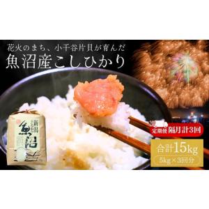 ふるさと納税 魚沼産コシヒカリ 5kg 隔月3回 花火のまち片貝 | 15キロ 定期便 新潟県 魚沼 令和7年 新潟県小千谷市