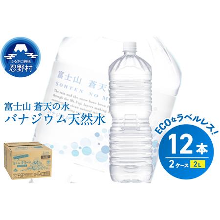 ふるさと納税 ラベルレス　富士山蒼天の水 2L×12本（2ケース） 天然水 ミネラル水 富士山麓の天...