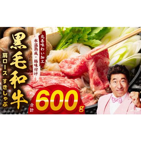 ふるさと納税 黒毛和牛 肩ロース 600g すきしゃぶ 氷温熟成×極味付け 大阪府泉佐野市