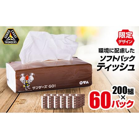 ふるさと納税 群馬クレインサンダーズ応援ソフトパックティッシュ 400枚(200組)×60パック【配...