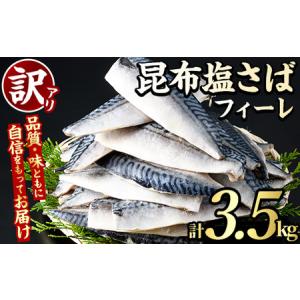 ふるさと納税 ＜訳あり＞昆布塩さばフィーレ(3.5kg) サバ 鯖 魚類 おかず グリル 焼き魚 切り身 昆布 塩サバ ご家庭用 【グローバルフーズ】.. 鹿児島県阿久根市｜furunavi