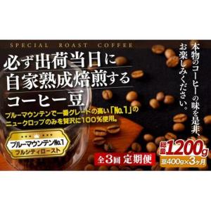ふるさと納税 必ず出荷日に自家熟成焙煎ブルーマウンテンNo.1豆(400g)【3回定期便】 長崎県佐世保市
