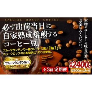 ふるさと納税 必ず出荷日に自家熟成焙煎ブルーマウンテンNo.1豆(800g)【3回定期便】 長崎県佐世保市