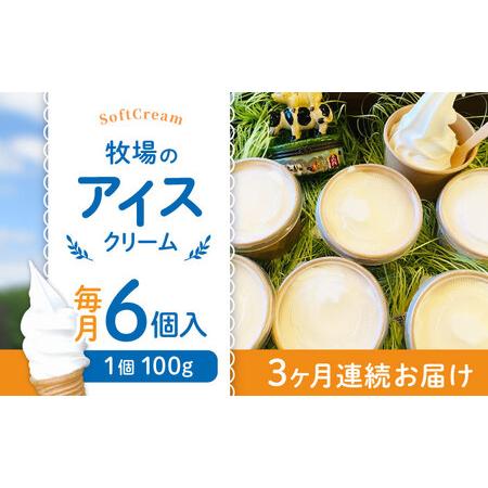 ふるさと納税 【全3回定期便】牧場の アイスクリーム セット ( 100g × 6個 ) / アイス...