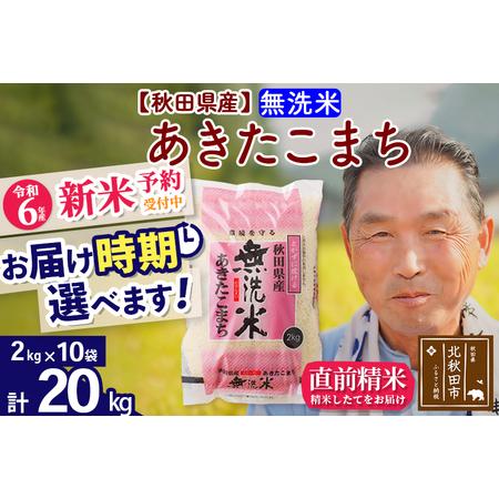 ふるさと納税 ※令和6年産 新米予約※秋田県産 あきたこまち 20kg【無洗米】(2kg小分け袋)【...