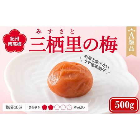 ふるさと納税 紀州南高梅　三栖里の梅（塩分10%）　500g  / 田辺市 紀州南高梅 南高梅 梅干...