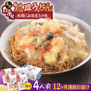 ふるさと納税 【全12回定期便】皿うどん 揚麺 4人前/回【みろく屋】[HG09] 長崎県波佐見町