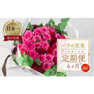 ふるさと納税 【定期便】薔薇のアレンジメント プレミアム定期便 6回 花束 最上級 30本 (50cm) 愛知県田原市