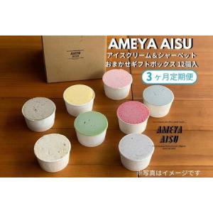 ふるさと納税 【定期便3ヶ月毎月お届け】AMEYA AISU アイスクリーム＆シャーベット おまかせギフトボックス 100ML×12個入 新潟県加茂市