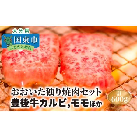 ふるさと納税 1157R_おおいた独り焼肉セット計600g/豊後牛カルビ,モモほか  大分県国東市