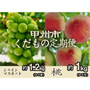 ふるさと納税 【甲州市くだもの定期便2選】桃約1kg・シャインマスカット約1.2kg【2026年発送...