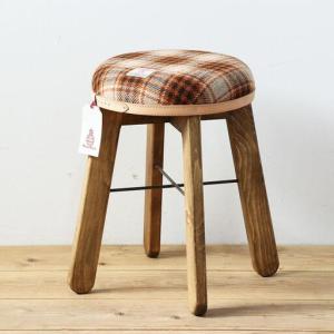 ふるさと納税 ハイスツール 【ライトブラウン＆ブラウンチェック】HARRIS TWEED（ハリスツイード） 家具 和歌山県有田川町