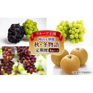 ふるさと納税 ぶどう 梨 定期便 2026年 先行予約 フルーツ王国 岡山を堪能 4回コース 秋・冬物語 葡萄 ぶどう 梨 なし 岡山県産 国産 果物 セ.. 岡山県瀬戸内市