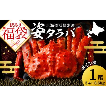 ふるさと納税 2024年 訳あり 福袋☆北海道産 冷凍ボイル本タラバ姿 3.4~3.6kg 北海道浜...