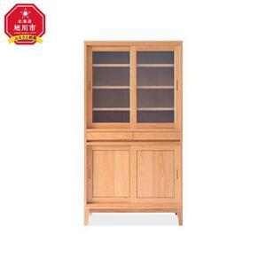 ふるさと納税 旭川家具 MUKU工房オリジナル ムク ダイニングキャビネット チェリー 【 国産 無垢 インテリア 木製 ナチュラル キャビネット 食器.. 北海道旭川市